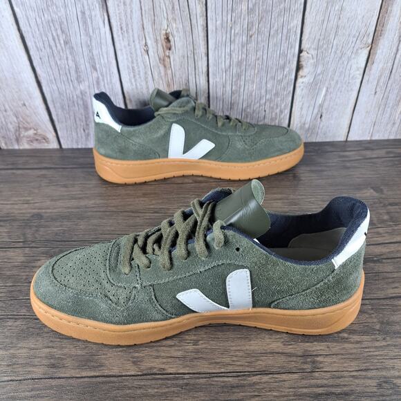 Veja V-10 Suede Army Green Gum Sneaker Women's Sz 8 (GUC) - Picture 5 of 9